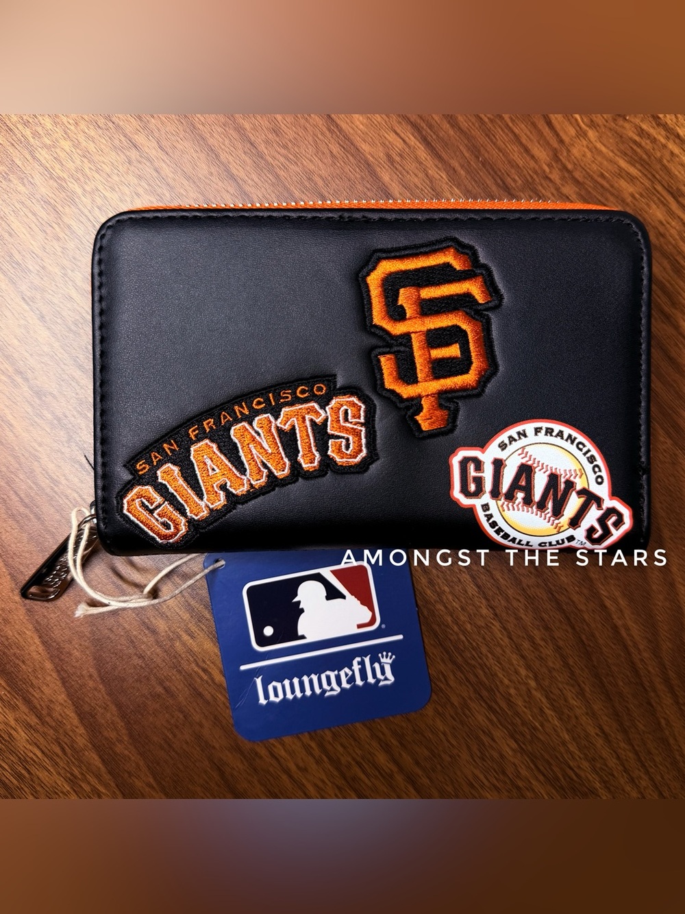 Loungefly San Francisco Giants Black & Orange Zip Around Large Wallet